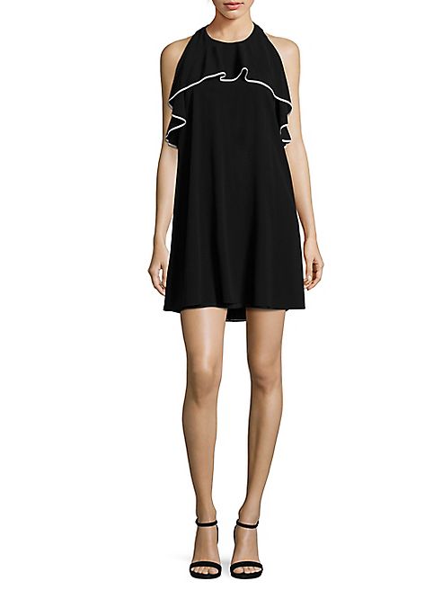 Alice + Olivia - Gwenie Ruffled Halter Dress