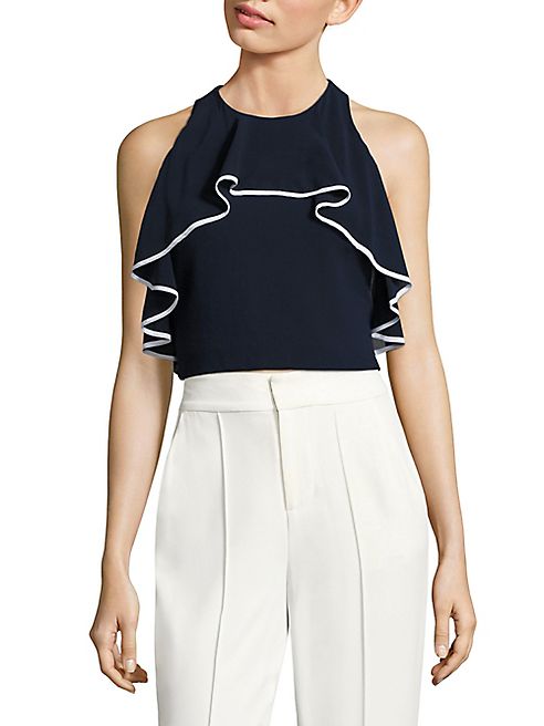 Alice + Olivia - Wonda Ruffled Halter Top