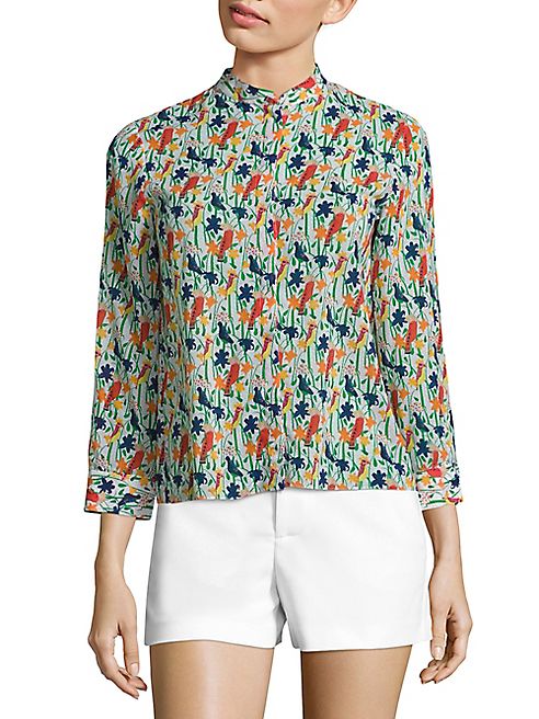 Alice + Olivia - Eloise Printed Stretch-Silk Blouse