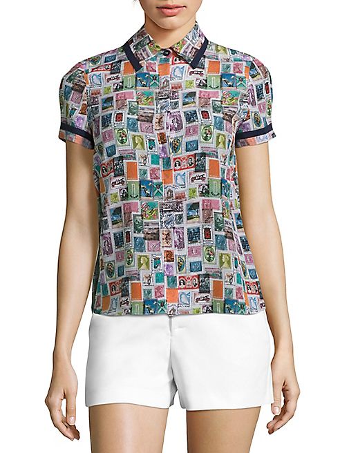 Alice + Olivia - Oswald Printed Silk Shirt