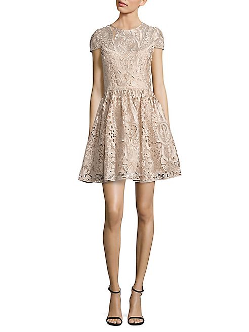 Alice + Olivia - Gracia Lace Fit-&-Flare Dress