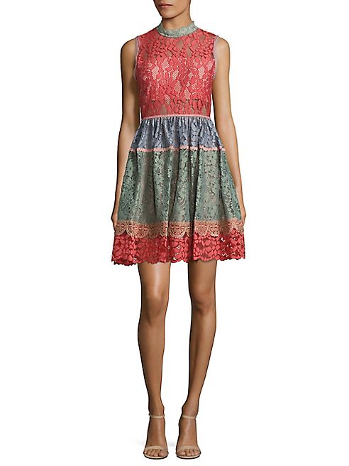 Alexis - Vedette Colorblock Lace Dress