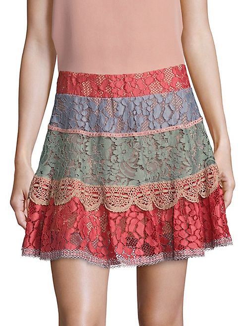 Alexis - Zowie Tiered Lace Mini Skirt