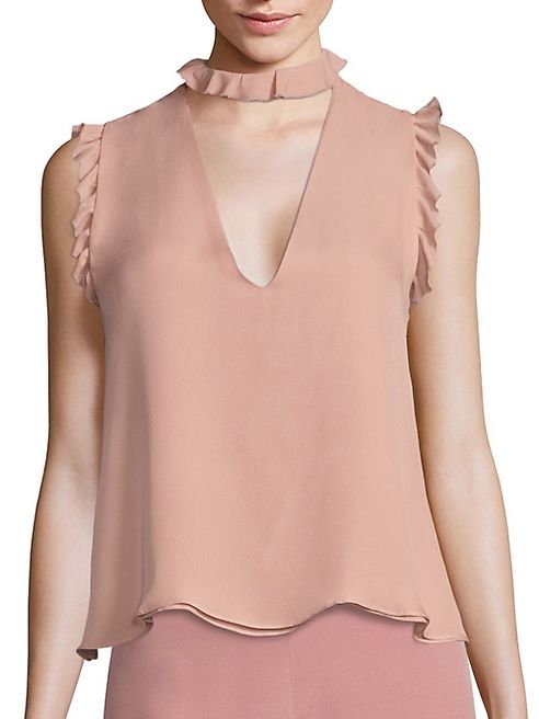 Alexis - Lilibeth Ruffled Silk Choker Tank Top