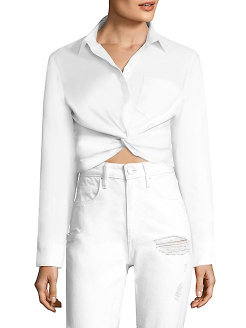 T by Alexander Wang - T by Twist Front Cotton Twill Shirt