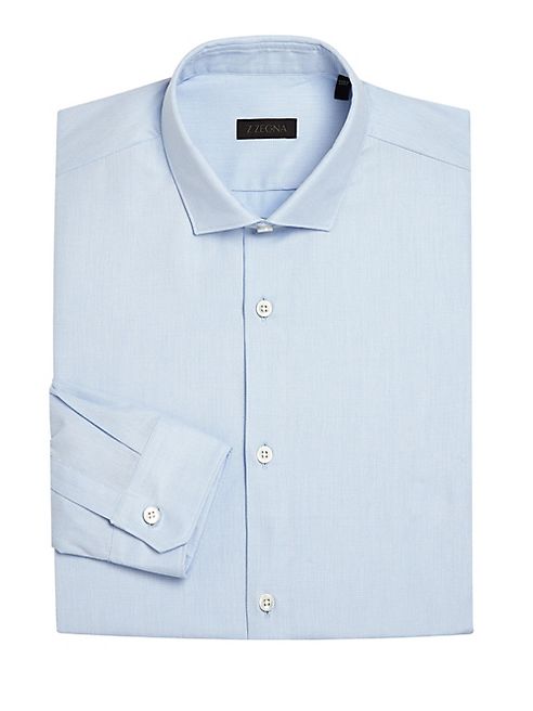 Z Zegna - Textured Regular-Fit Dress Shirt