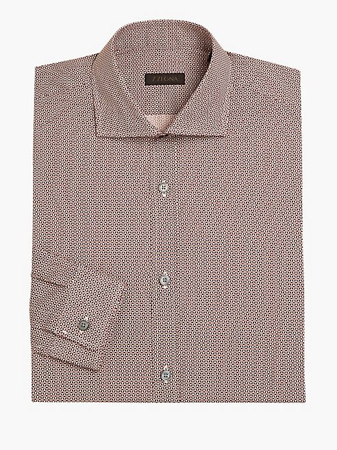 Z Zegna - Slim-Fit Micro Leaf-Print Dress Shirt