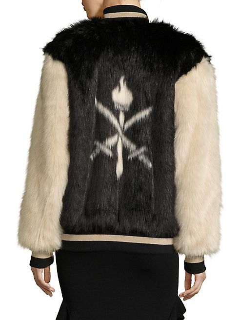 Opening Ceremony - Faux Fur Varsity Jacket