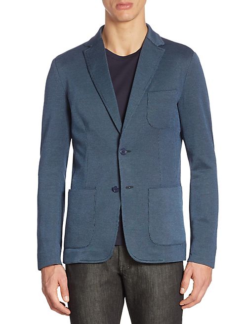 Z Zegna - Slim-Fit Dot Pique Jersey Sportcoat