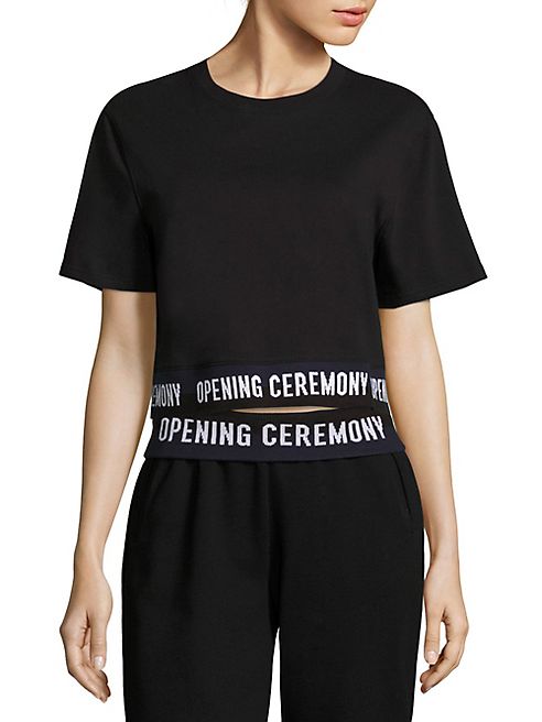 Opening Ceremony - Cropped Cotton Logo Tee