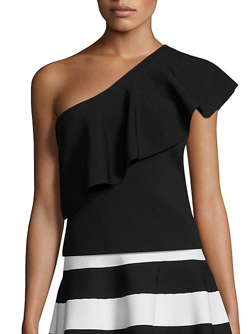 MILLY - One-Shoulder Flounce Top