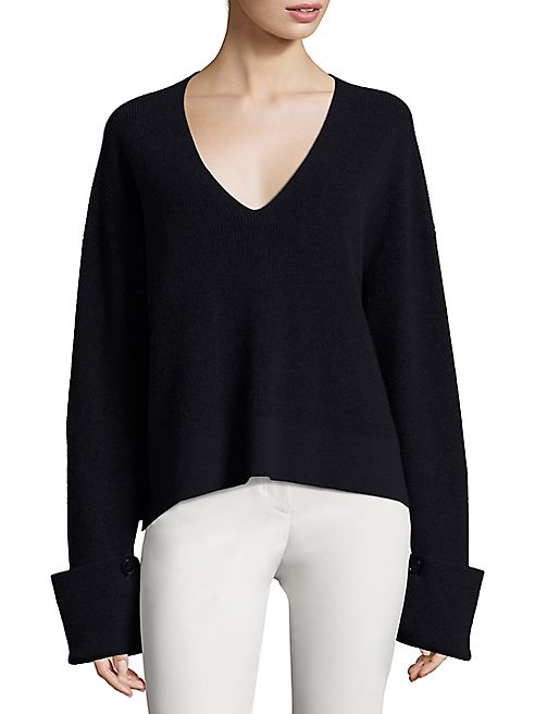 Helmut Lang - Cotton, Wool & Cashmere V-Neck Sweater