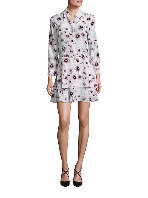 Equipment - Natalia Floral-Print Silk Shirtdress