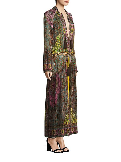 Etro - Silk Tassel Tie Maxi Dress