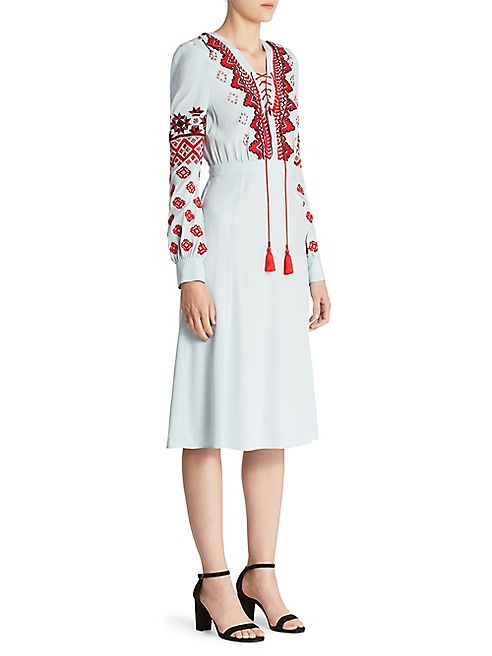 Altuzarra - Hidalgo Embroidered Lace-Up Dress