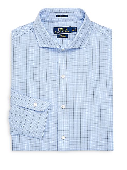 Polo Ralph Lauren - Slim-Fit Windowpane Cotton Dress Shirt