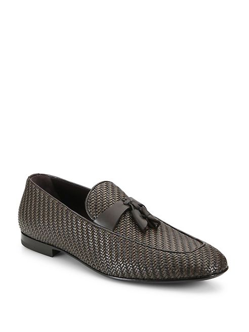 Ermenegildo Zegna - Pelle Tessuta Leather Loafers