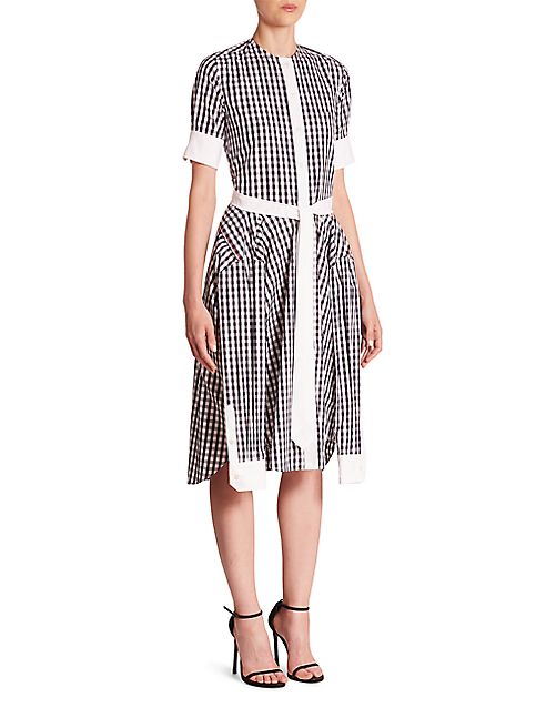 Thom Browne - Short Sleeve Gingham Shirtdress