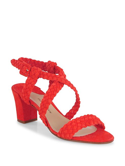 Paul Andrew - Elisabet Woven Suede Block-Heel Sandals