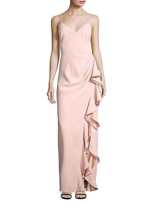 Badgley Mischka - Ruffled Column Gown