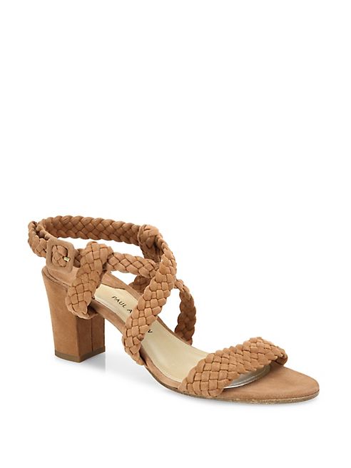 Paul Andrew - Elisabet Woven Suede Block-Heel Sandals