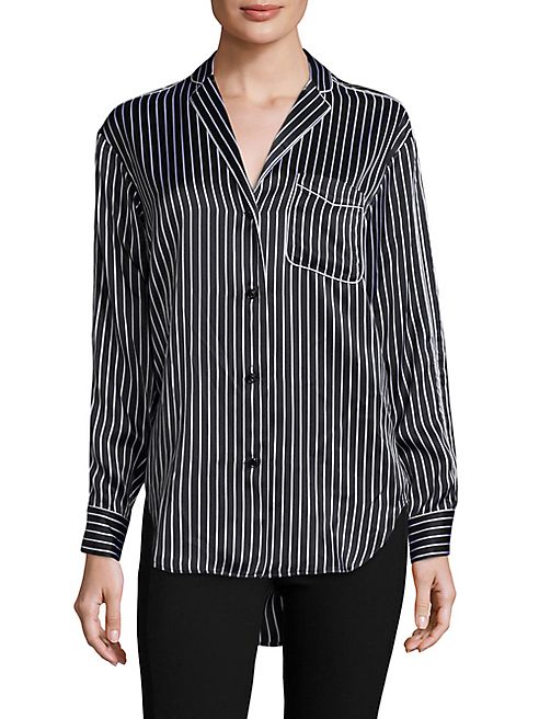 Rag & Bone - Hahn Pinstripe Silk Pajama Shirt