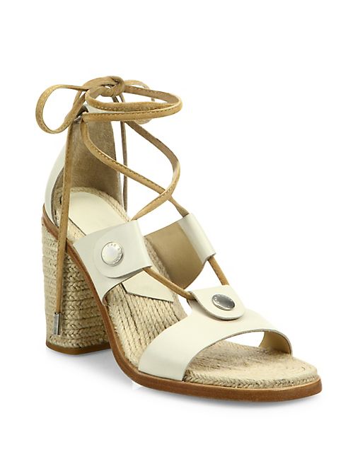 Rag & Bone - Eden Leather Lace-Up Block Heel Sandals