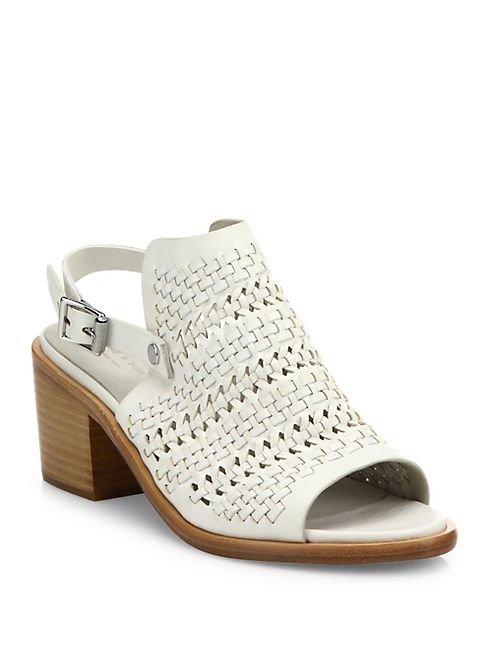 Rag & Bone - Wyatt Woven Leather Mid-Heel Slingbacks