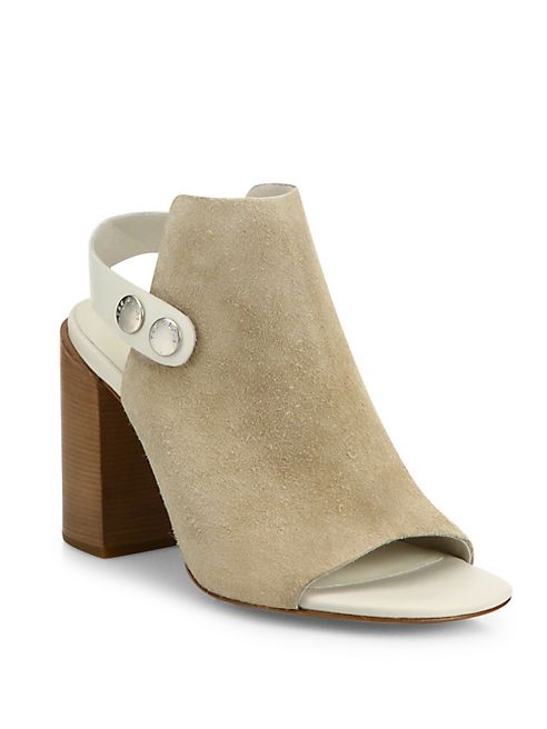 Rag & Bone - Leigh Suede & Leather Block Heel Slingbacks