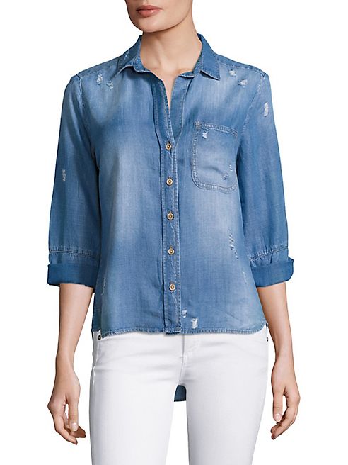 Bella Dahl - Distressed Chambray Shirt