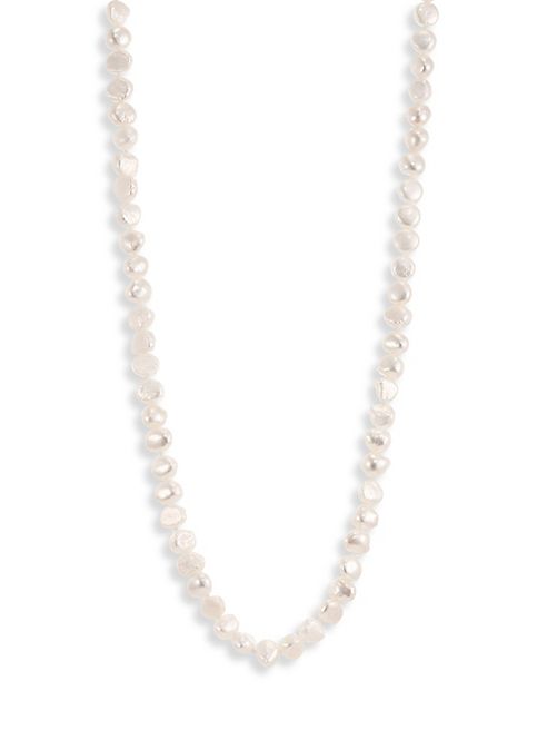 Kenneth Jay Lane - 7MM White Baroque Cultured Freshwater Pearl Long Strand Necklace/48