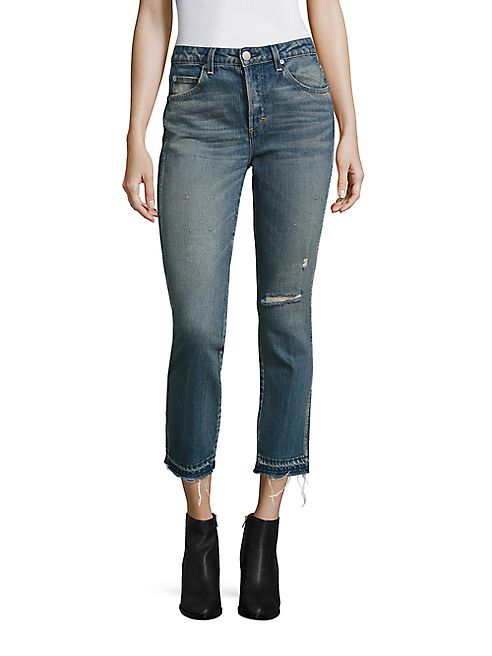 AMO - Babe Distressed Straight-Leg Jeans