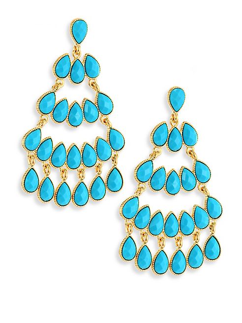 Kenneth Jay Lane - Faux Turquouise Chandelier Earrings