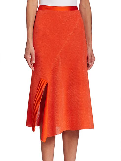 Victoria Beckham - Solid Cotton-Blend Skirt