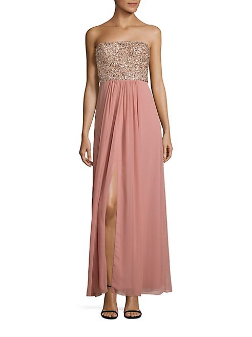 Aidan Mattox - Beaded Strapless Gown