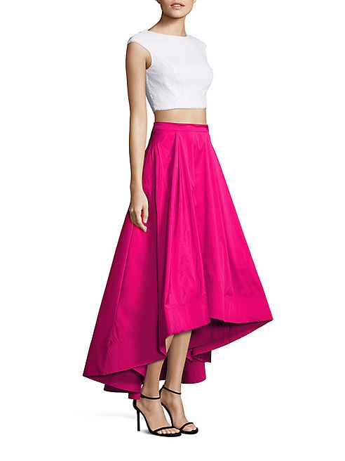 Aidan Mattox - Two-Piece Sequin Cropped Top & Hi-Lo Skirt