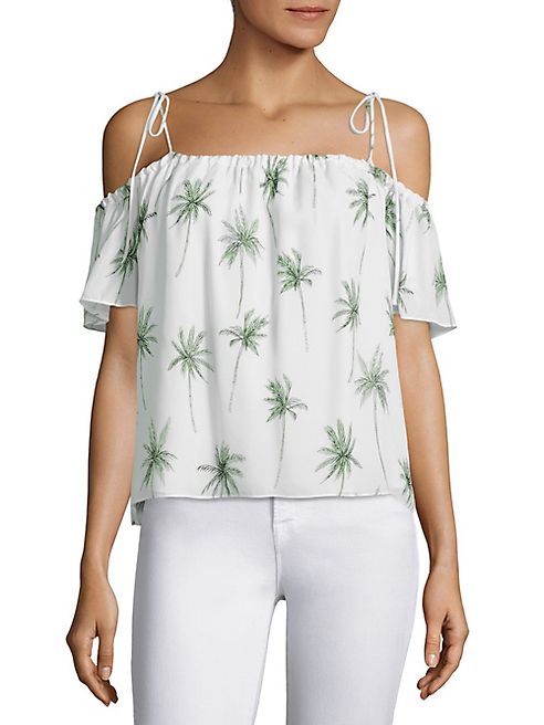 MILLY - Eden Silk Cold-Shoulder Top