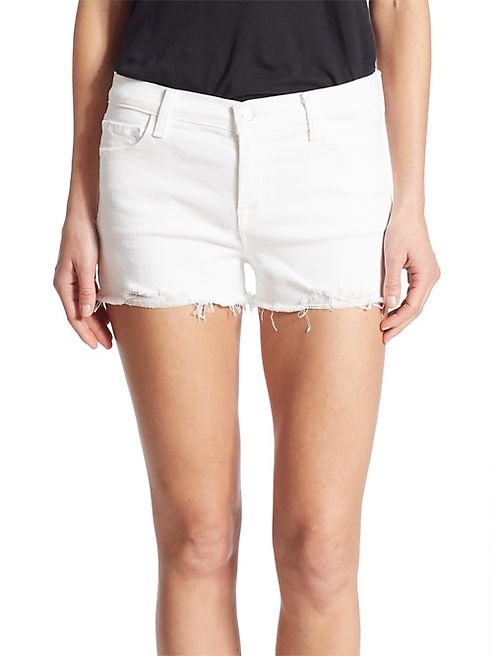 J BRAND - 1044 Mid-Rise Denim Shorts/Razed Blanc