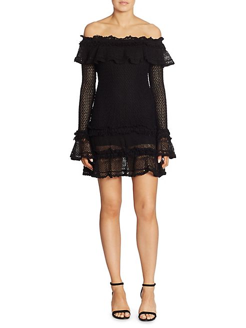 Jonathan Simkhai - Ruffled Off-The-Shoulder Crochet Dress