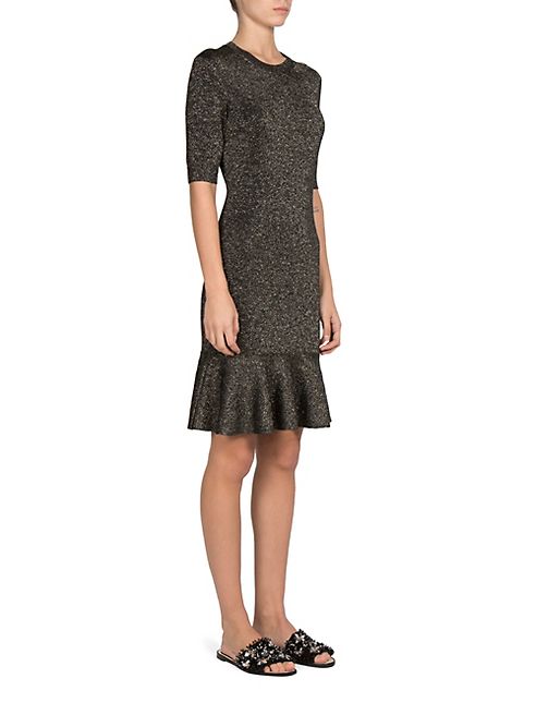 Lanvin - Metallic Flounce-Hem Dress