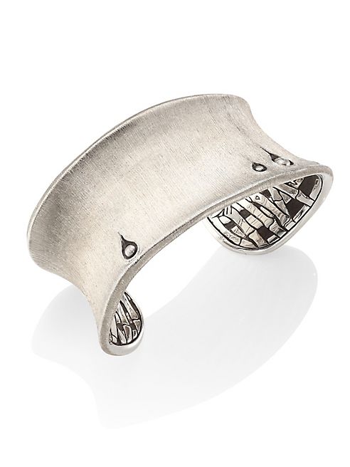 John Hardy - Bamboo Large Brushed Sterling Silver Curved Cufff