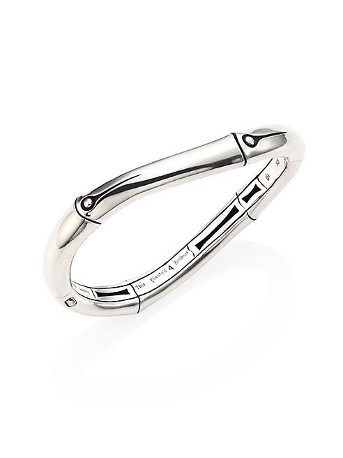 John Hardy - Bamboo Medium Sterling Silver Curved Hinged Bangle