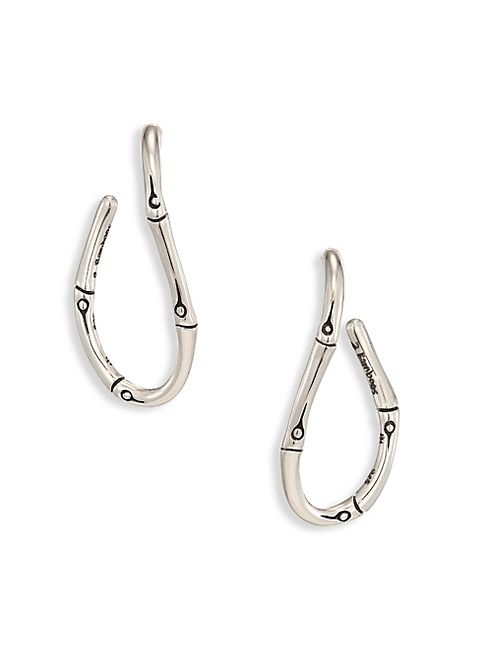 John Hardy - Bamboo Sterling Silver Twisted Hoop Earrings/1.25