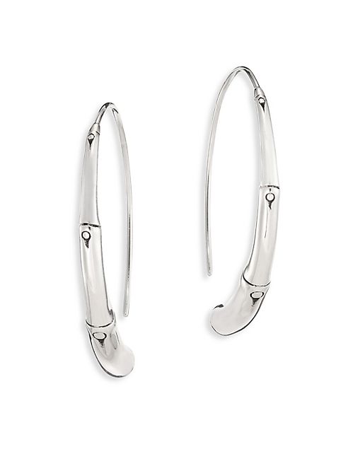 John Hardy - Bamboo Large Sterling Silver Hoop Earrings/1.5