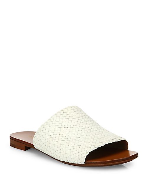 Michael Kors Collection - Byrne Woven Leather Slides