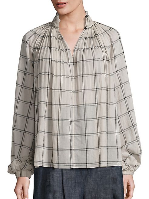 Tibi - Beebe Edwardian Plaid Cotton Tunic