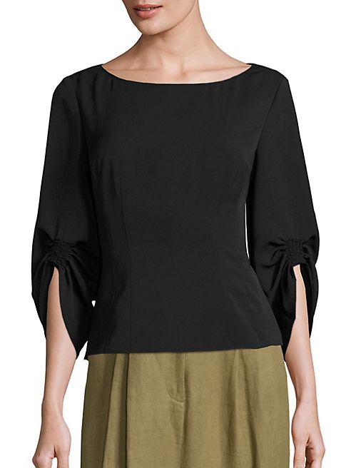 Tibi - Twill Corset Peplum Top