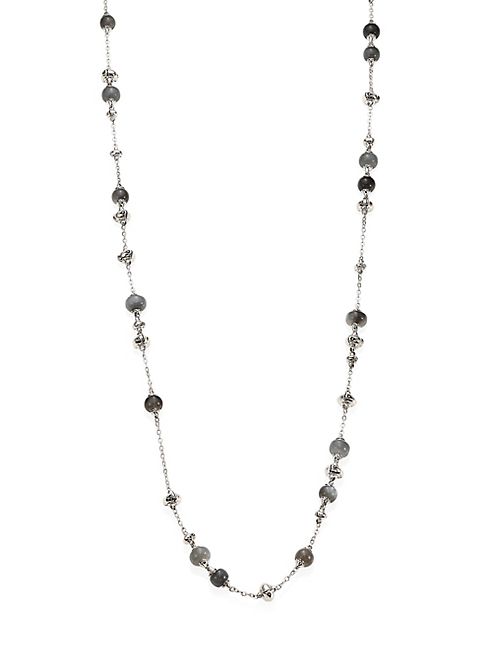 John Hardy - Bamboo Grey Moonstone & Sterling Silver Sautoir Necklace/36