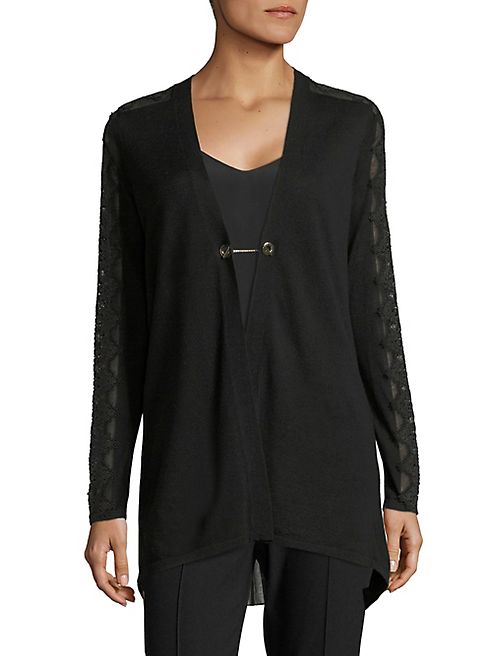 Elie Tahari - Amber Merino Wool & Lace Cardigan