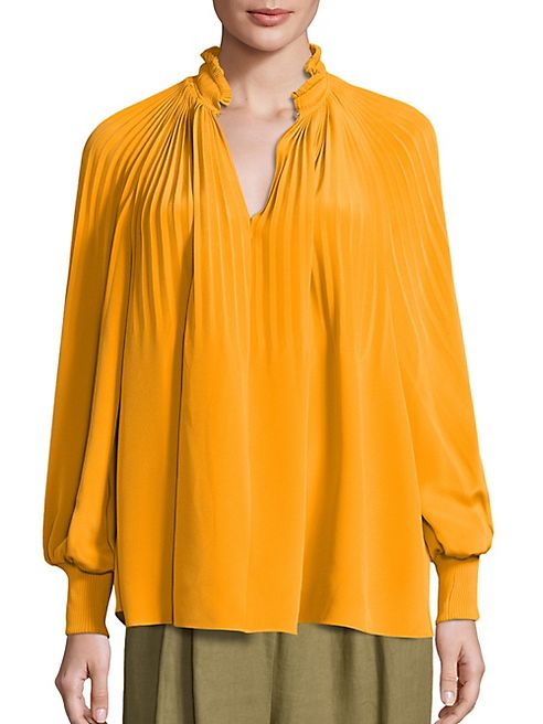 Tibi - Edwardian Pleated Silk Tunic